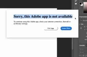 آموزش رفع مشکل Sorry This Adobe App Is Not Available